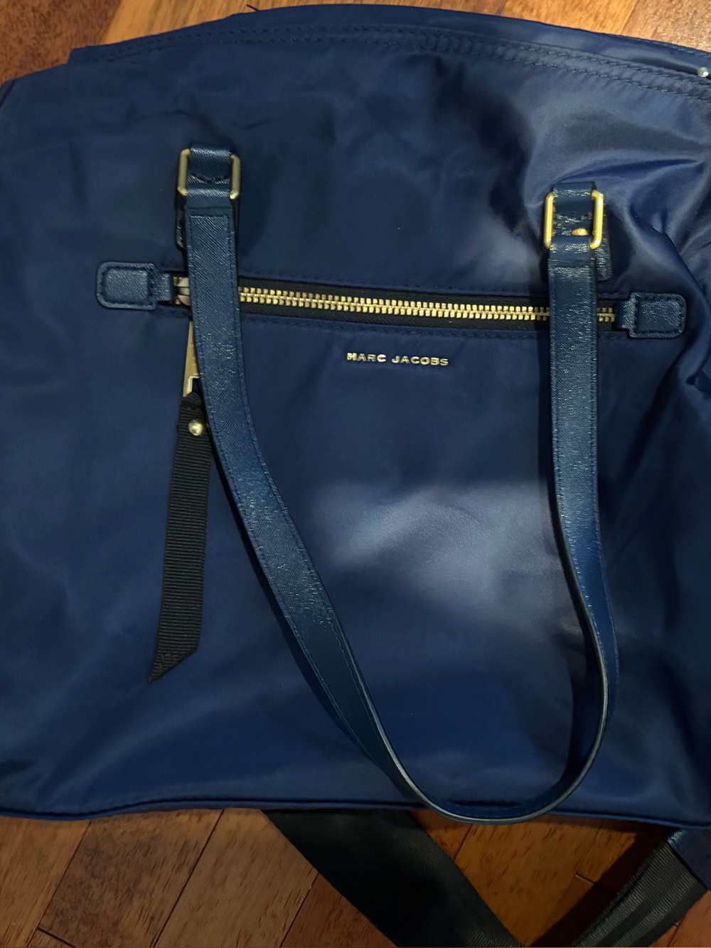 Marc Jacobs Blue Nylon Tote with Gold Hardware